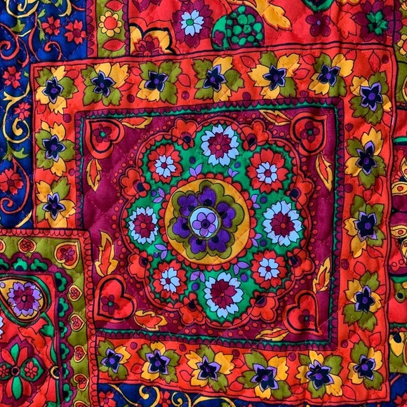 Vintage Skirt Hippy Mod 70s Homemade Skirt Quilted Maxi Medallion - Picture 14 of 15